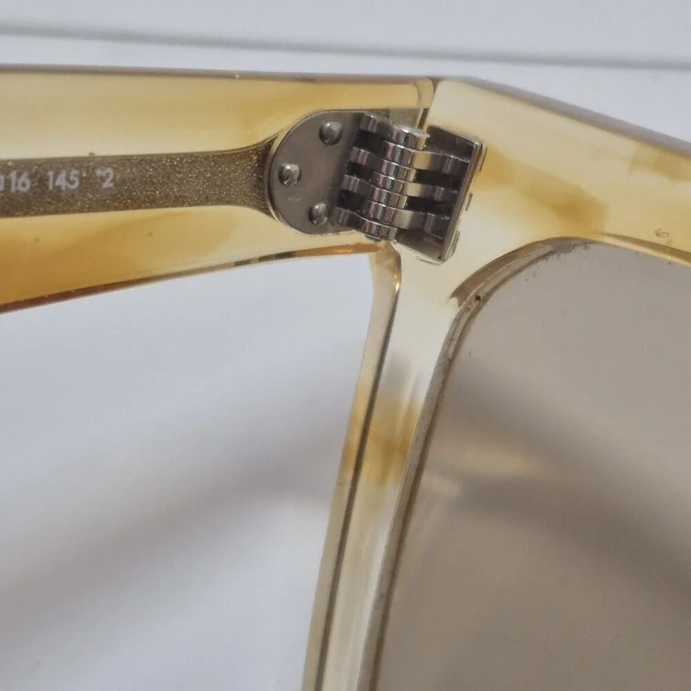 Celine Yellow  Clear Tortoiseshell Square Tinted Sunglasses Made In Italy - Picture 12 of 15